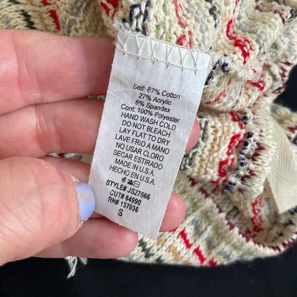 Lazy Sunday NWT crop sweater bow waist long sleeve top pullover tan - Picture 4 of 5